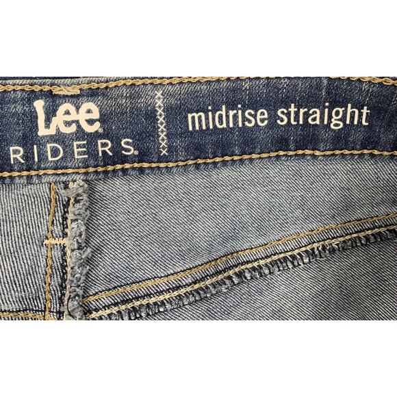 Lee Riders Womens Jeans‎ Size 4 M Midrise Straight Medium Wash Denim Stretch - Picture 3 of 11